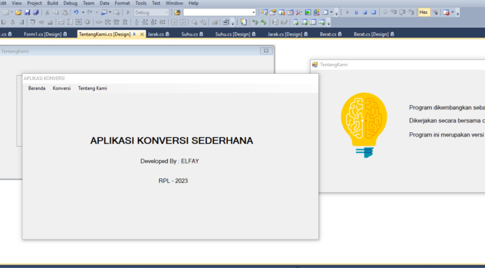 Contoh Penggunaan WinForm C# pada App Konversi Sederhana
