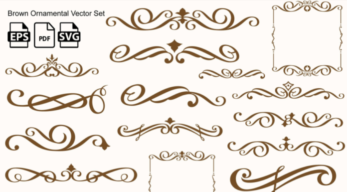 Aset Desain : Brown Ornamental Vector