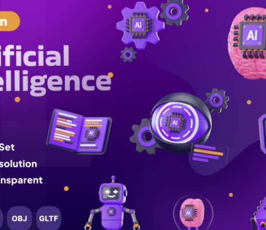 Paket Icon 3D Artificial intelligence